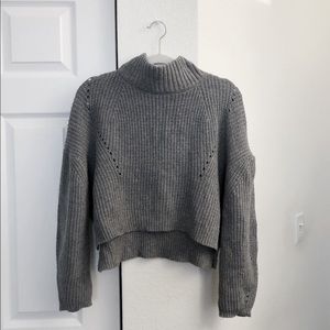 Mock neck cropped sweater